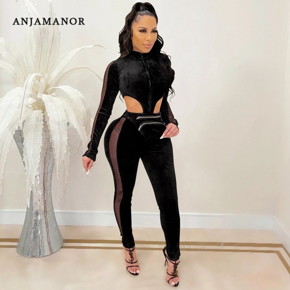 Sexy Velour Jumpsuit